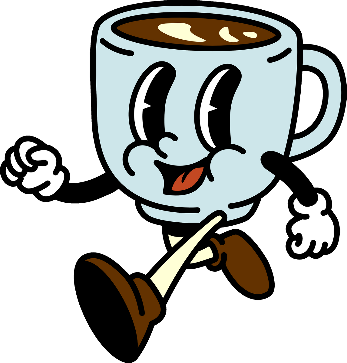 Retro Coffee Cup Character Mascot